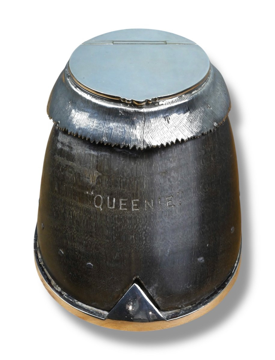 Encrier en Argent Doré avec sabot équin - Début du 20e siècle-photo-4